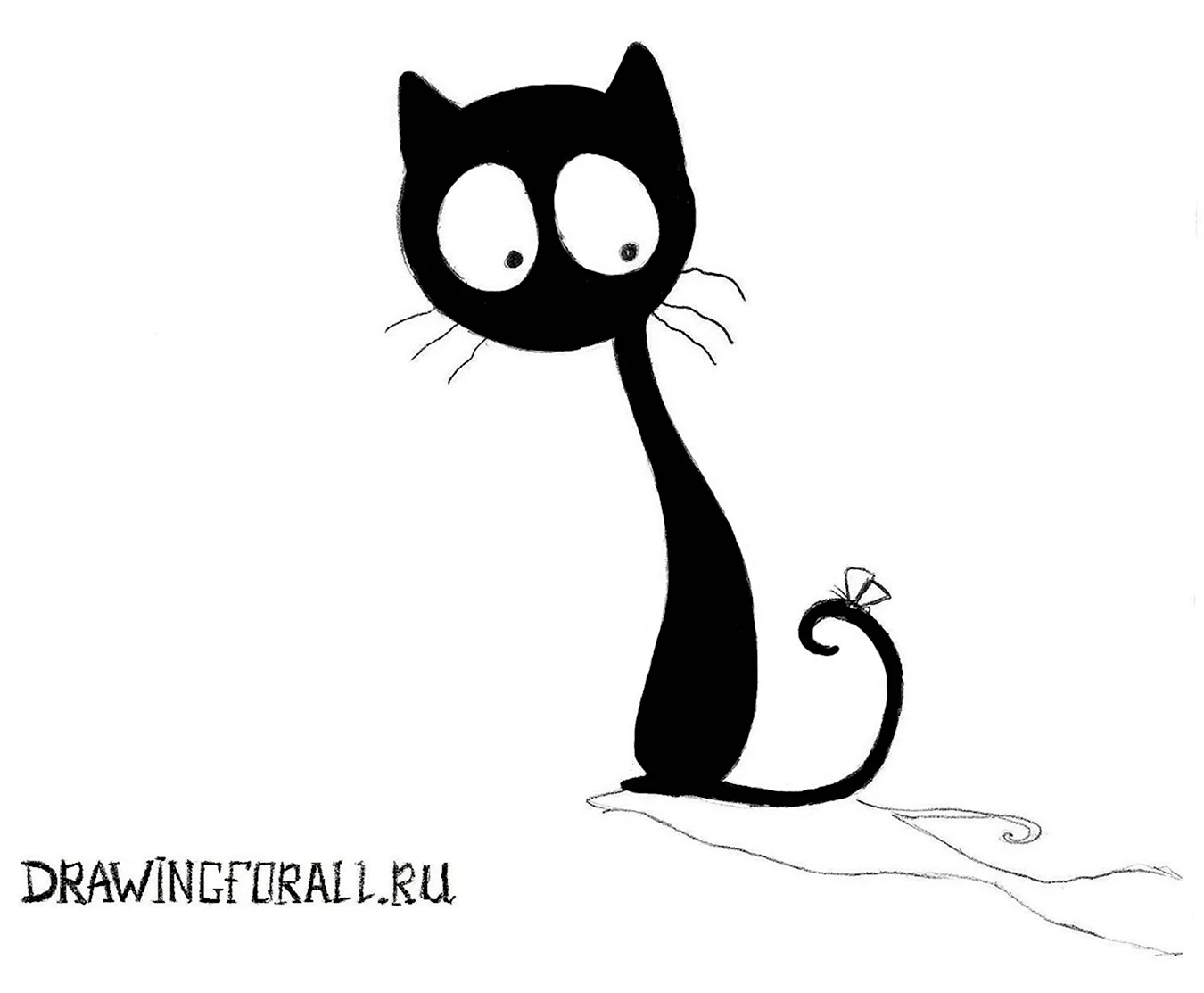 Рисунок кота для срисовки