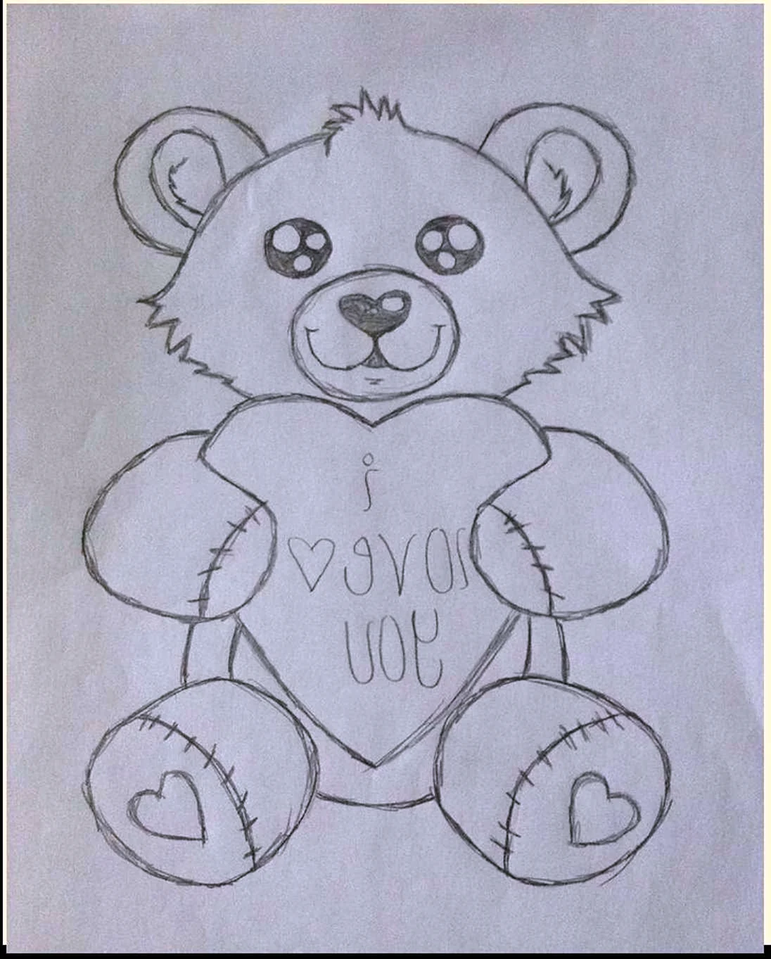 Рисунок медведя карандашом для срисовки