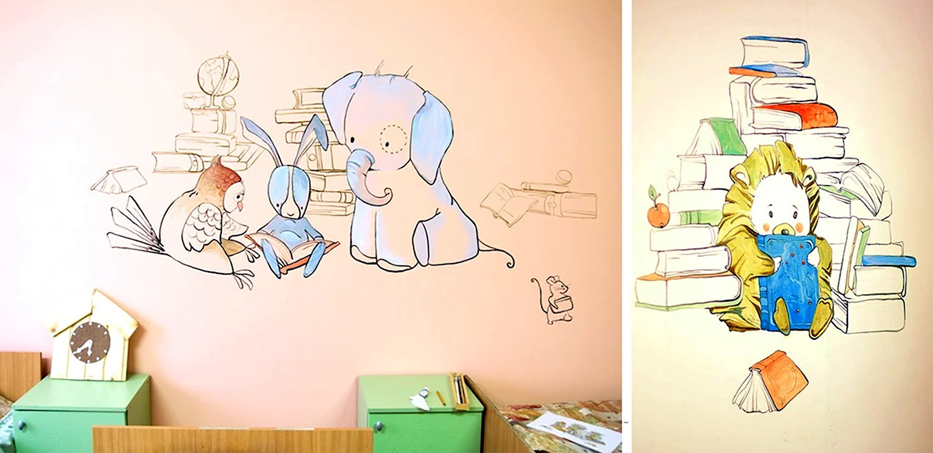 Рисунок на стене в детской комнате