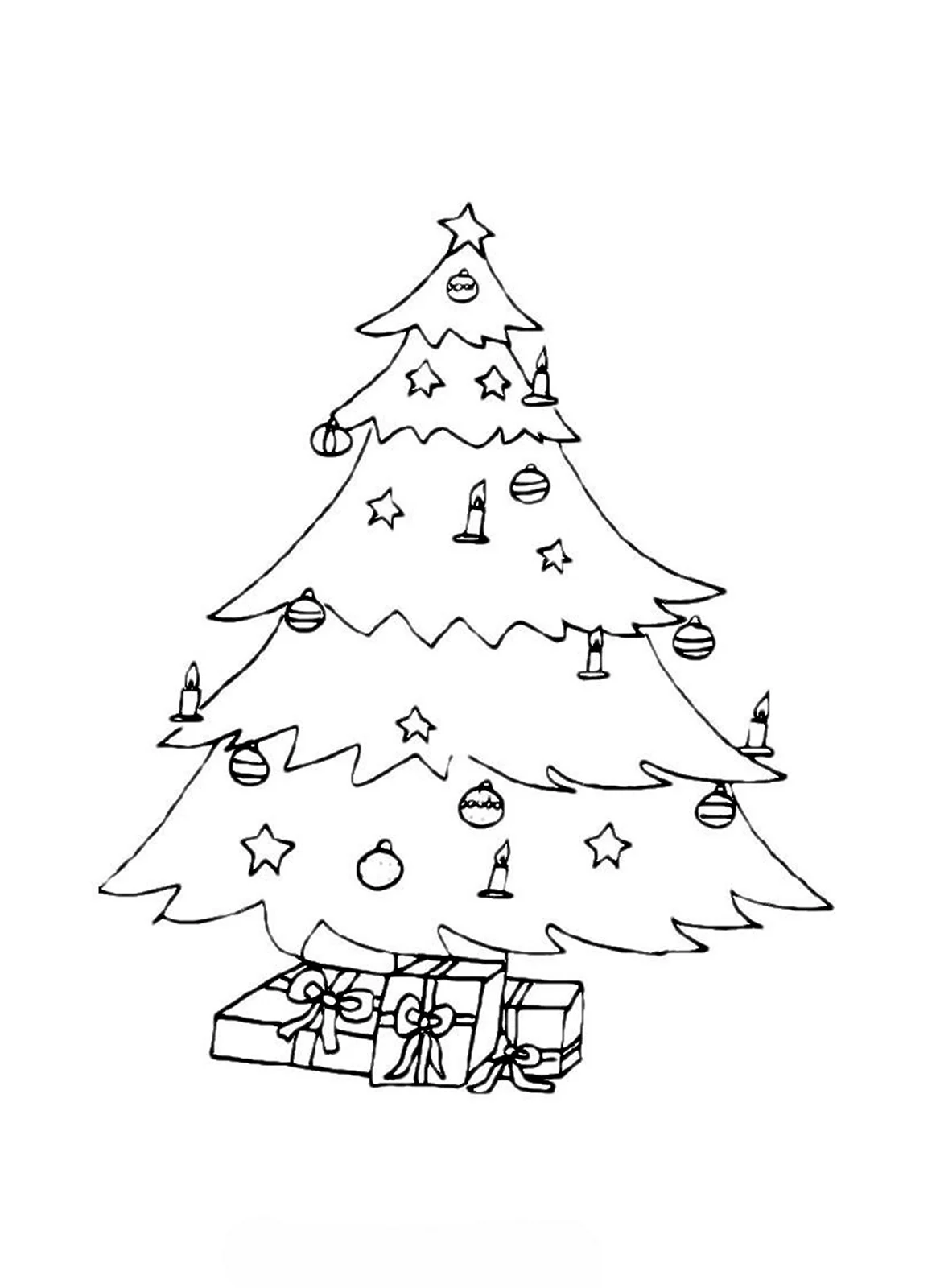 Рисунок на тему новый год елка