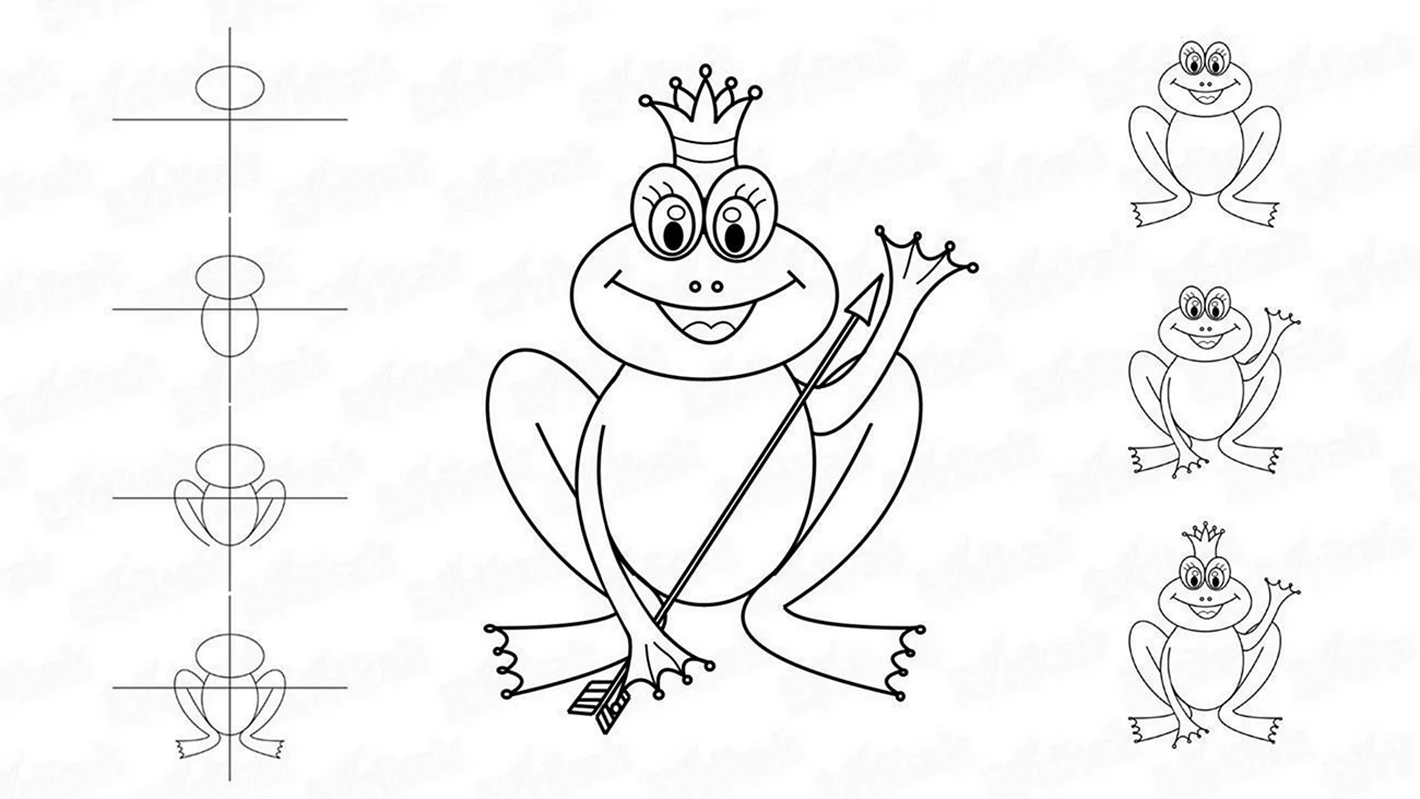 Рисунок Царевна лягушка 2 класс легко для детей