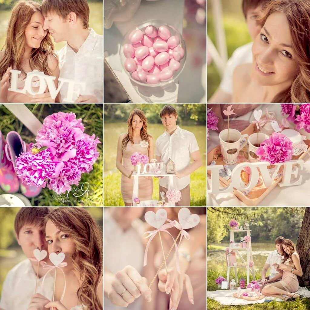 Розовая свадьба фотосессия