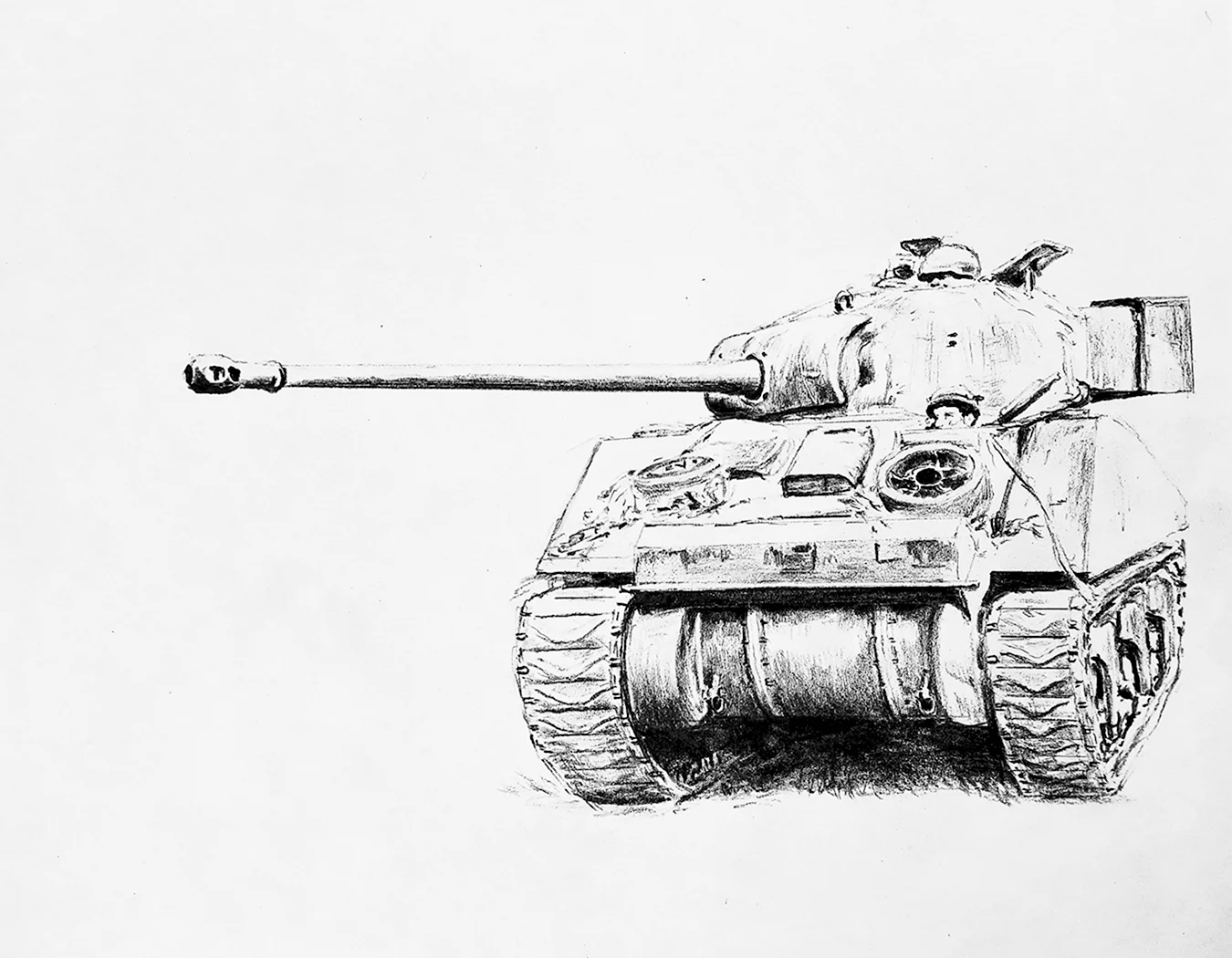 Шерман танк карандашом