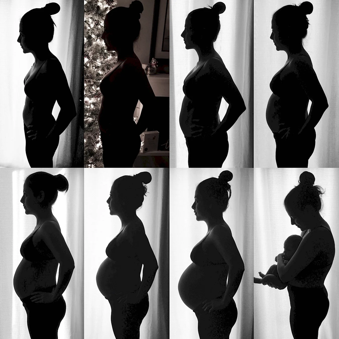 Силуэтная фотосессия беременной