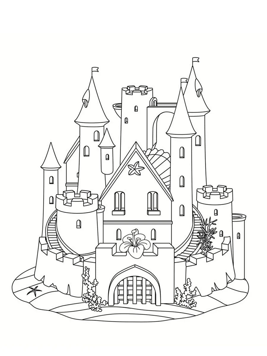 Сказочный замок мультяшный