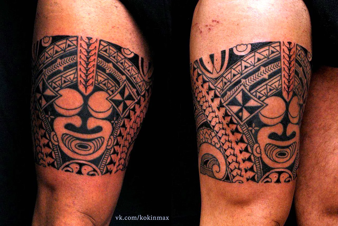 Сочетание стилей тату Полинезия