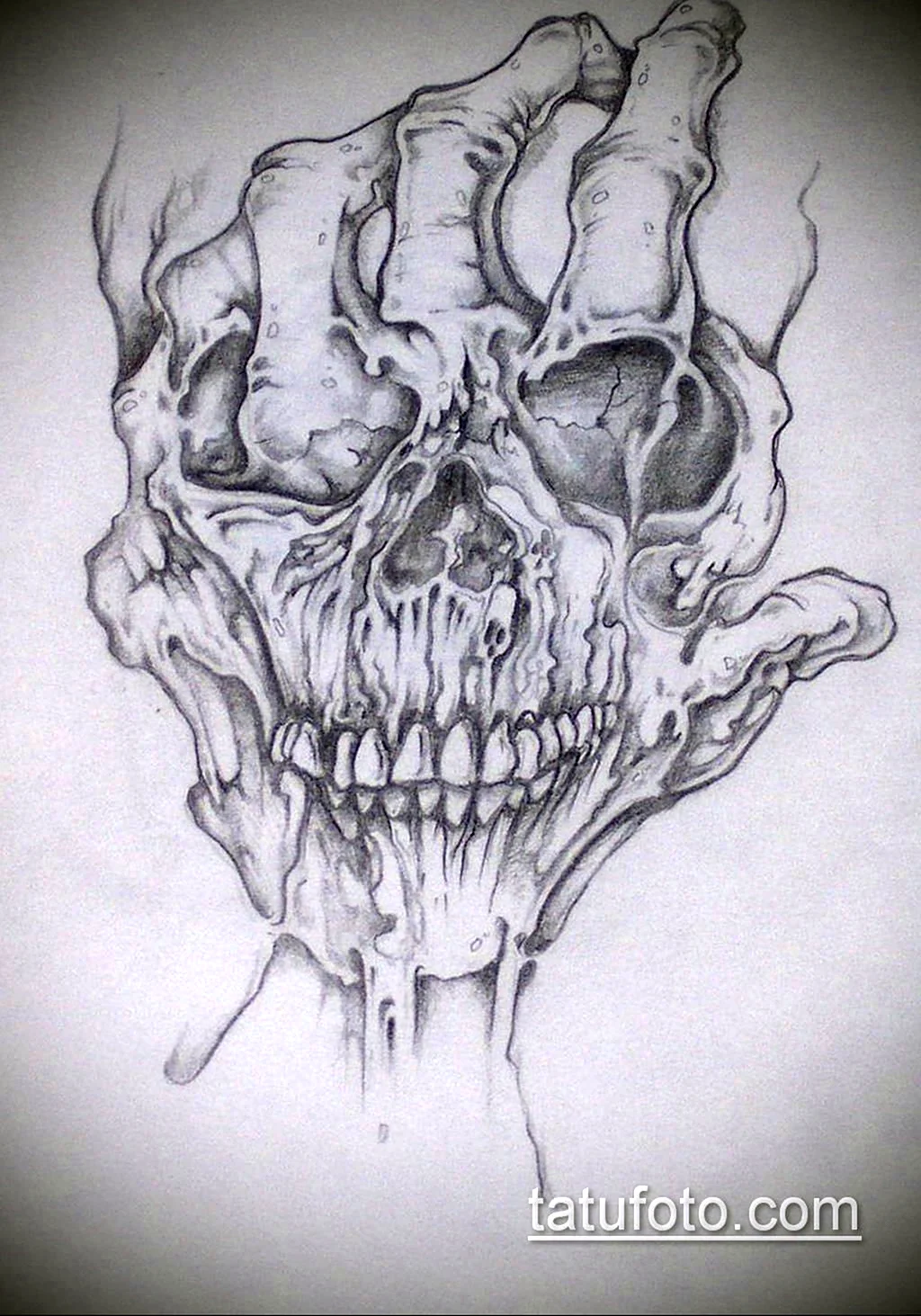 Страшные черепа карандашом