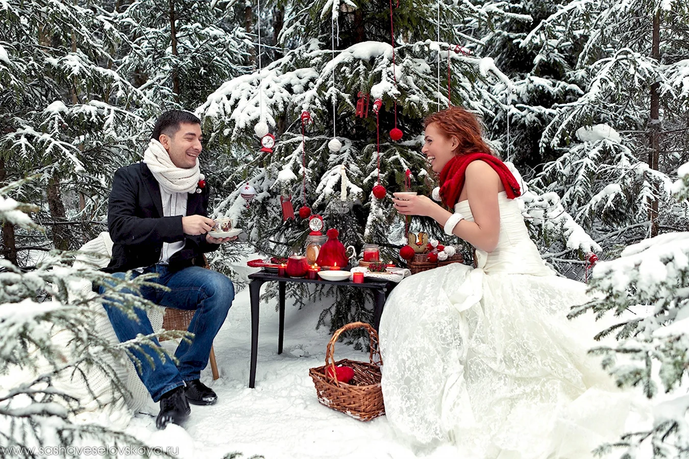 Свадьба зимой в лесу