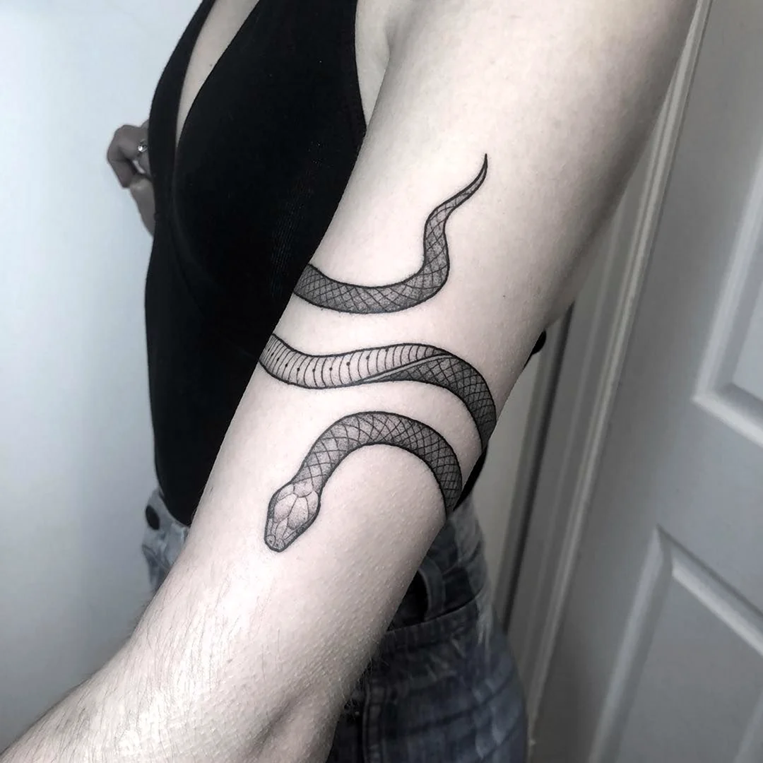 Тату змея на руке
