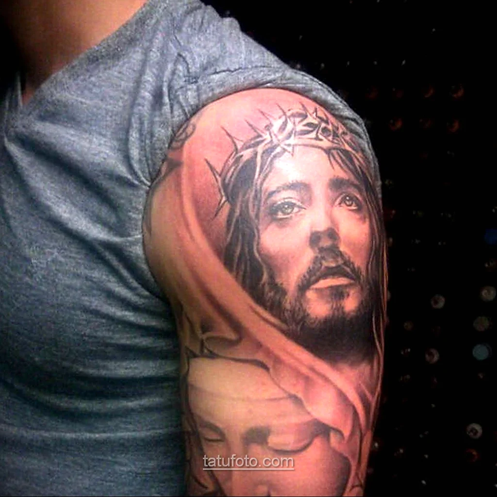 Татуировка Дева Мария и Иисус