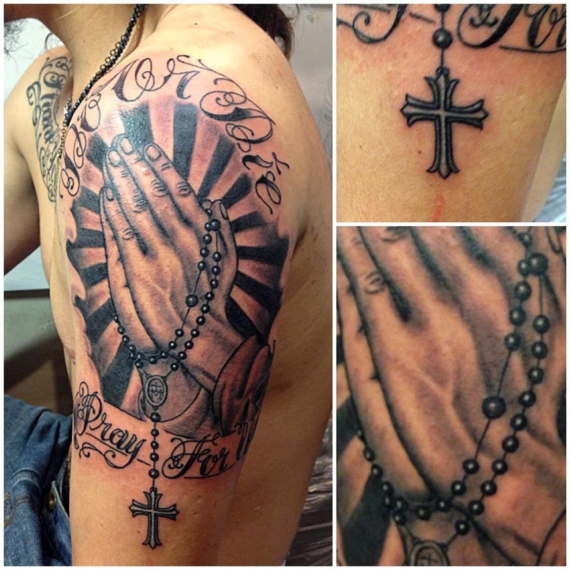 Татуировка крест на плече