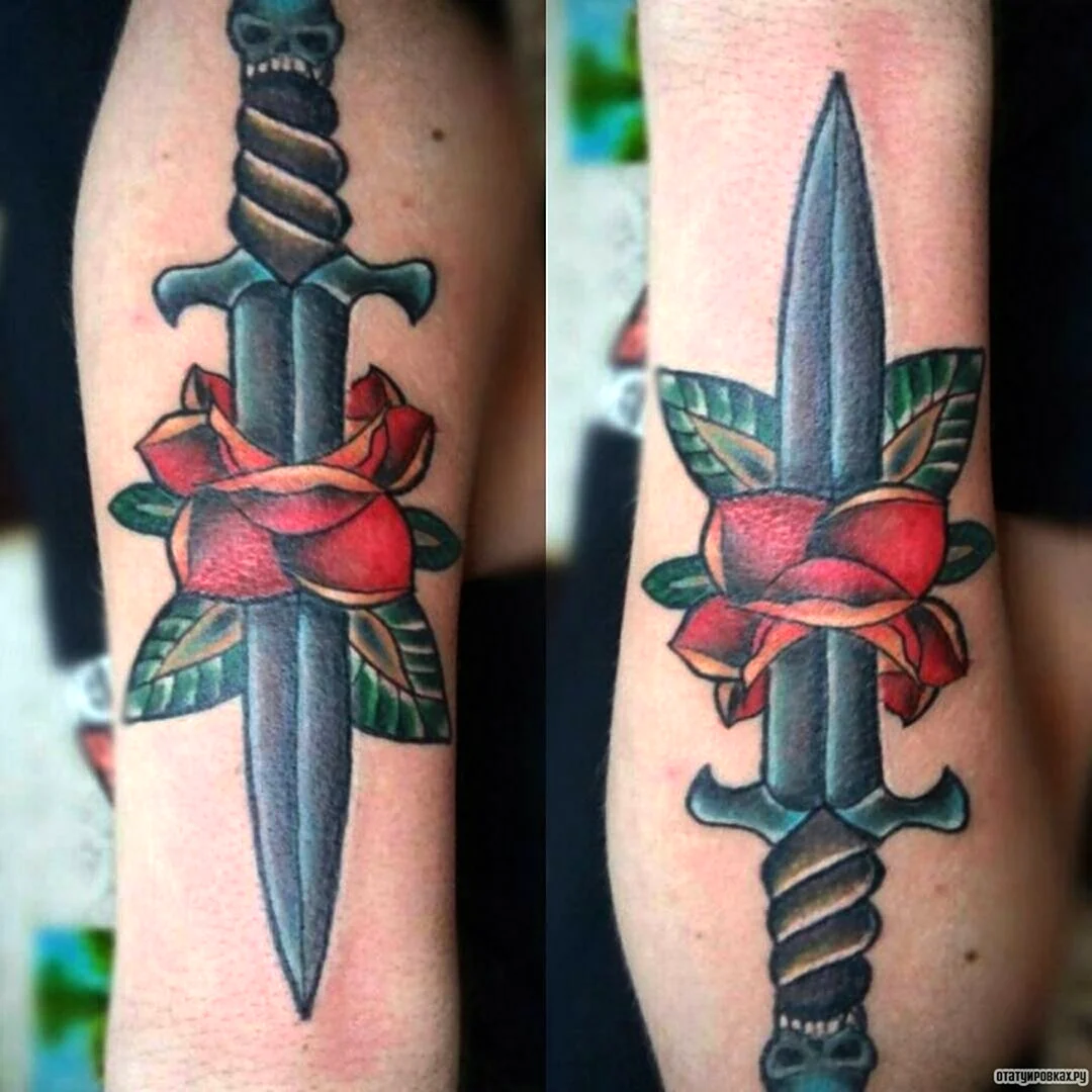 Татуировка нож