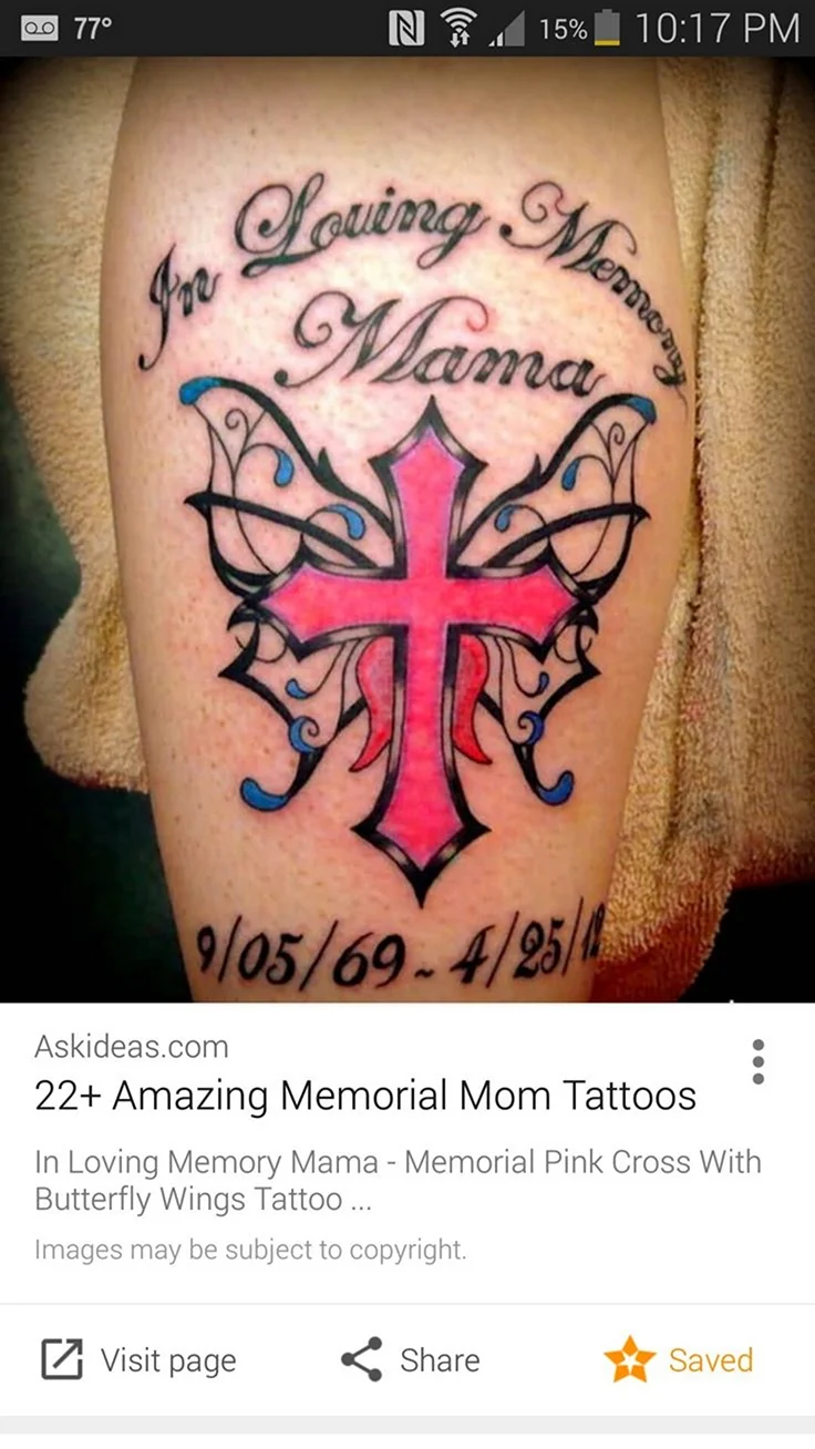Татуировка в память о маме