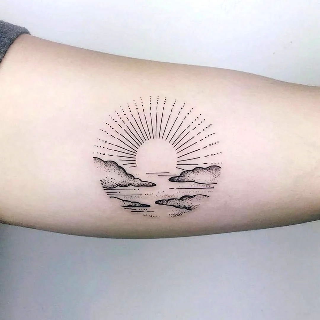 Татуировка восходящее солнце