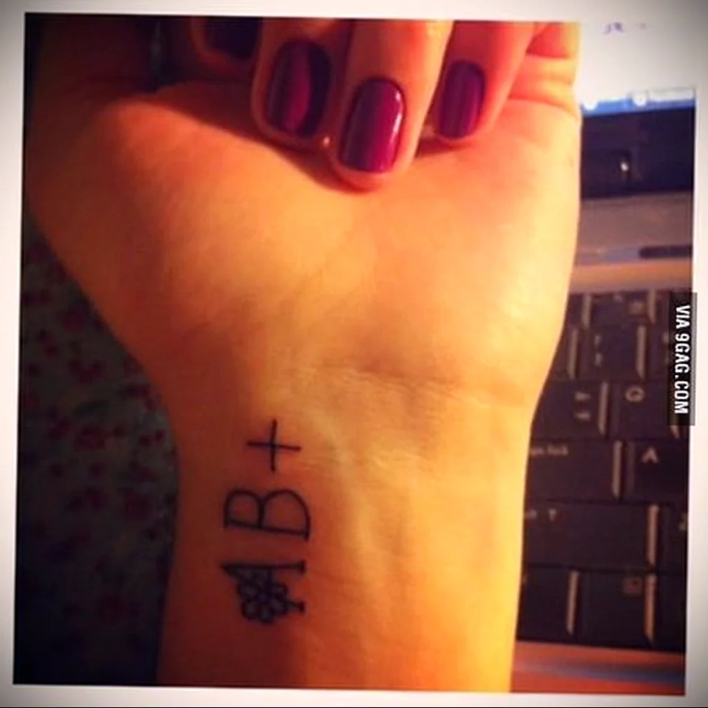 Татуировки для девушек группа крови