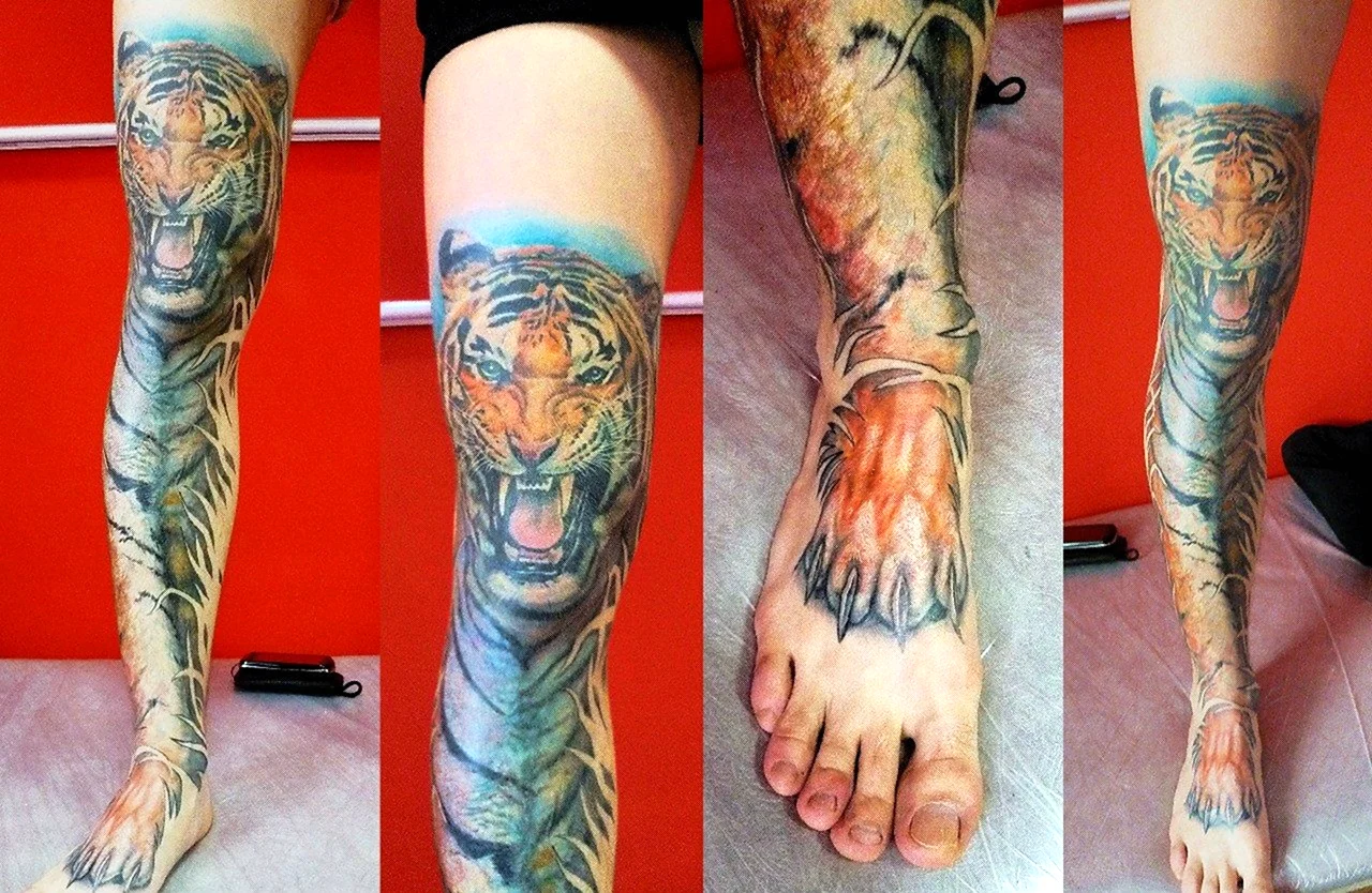 Татуировки мужские на ноге