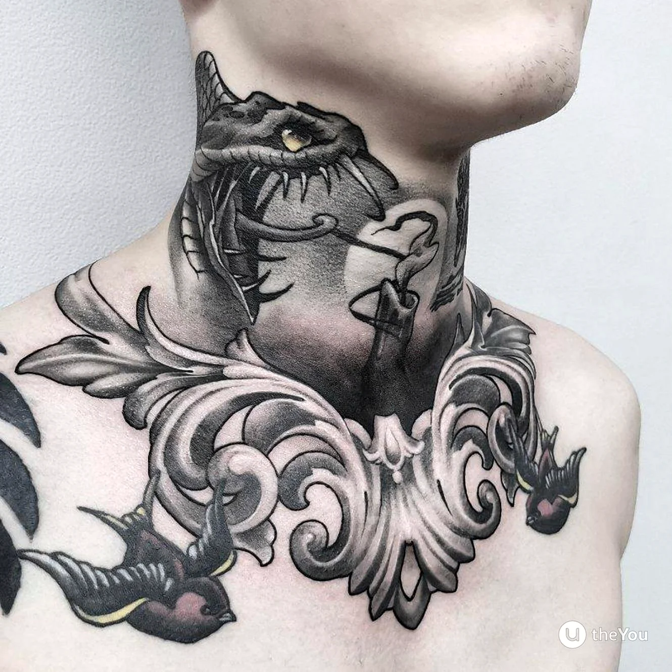 Татуировки мужские на шее эскизы