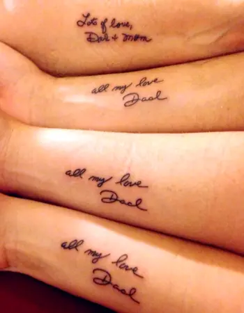 Татуировки надпись про семью