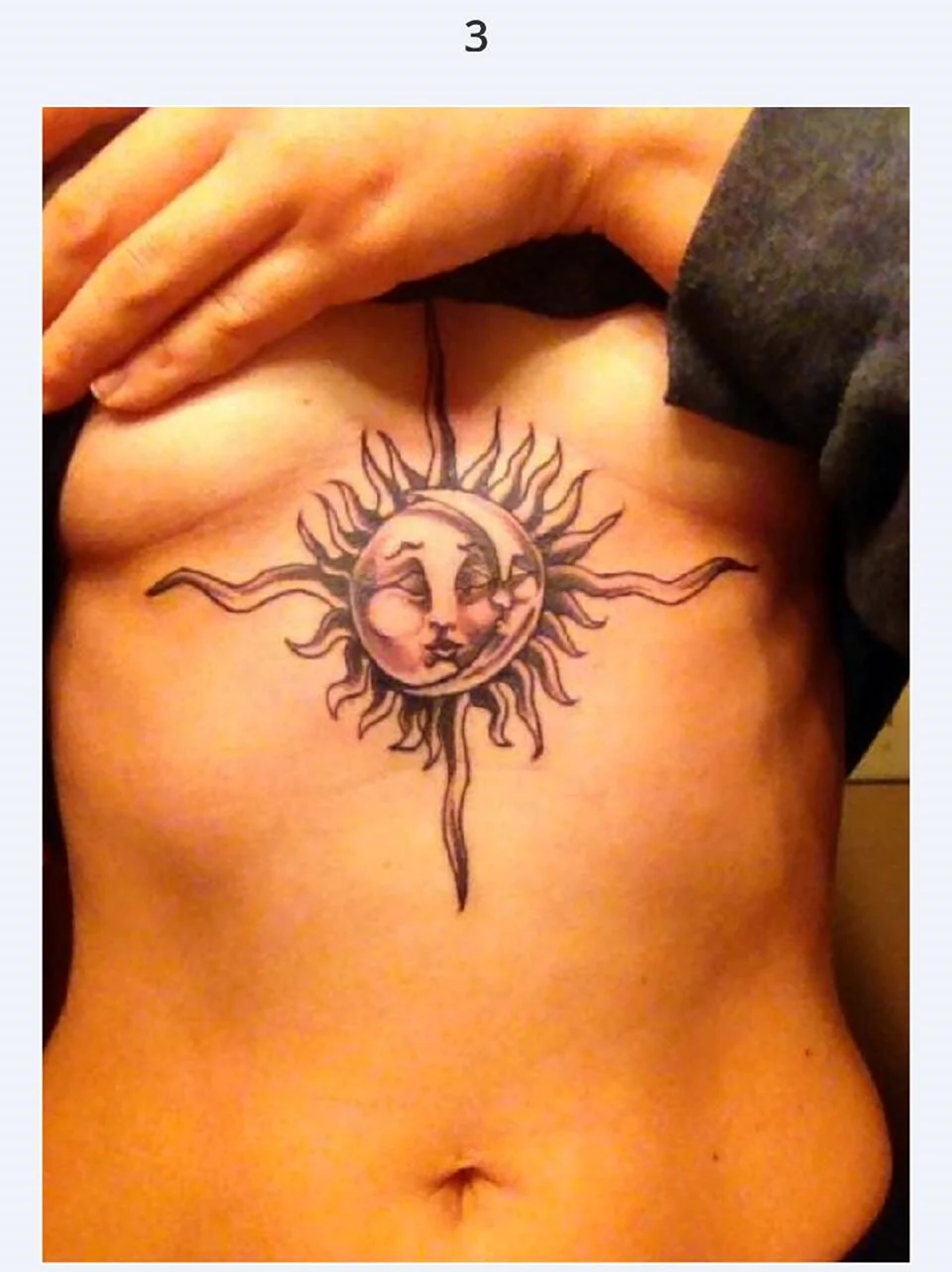 Татуировки солнца для девушек