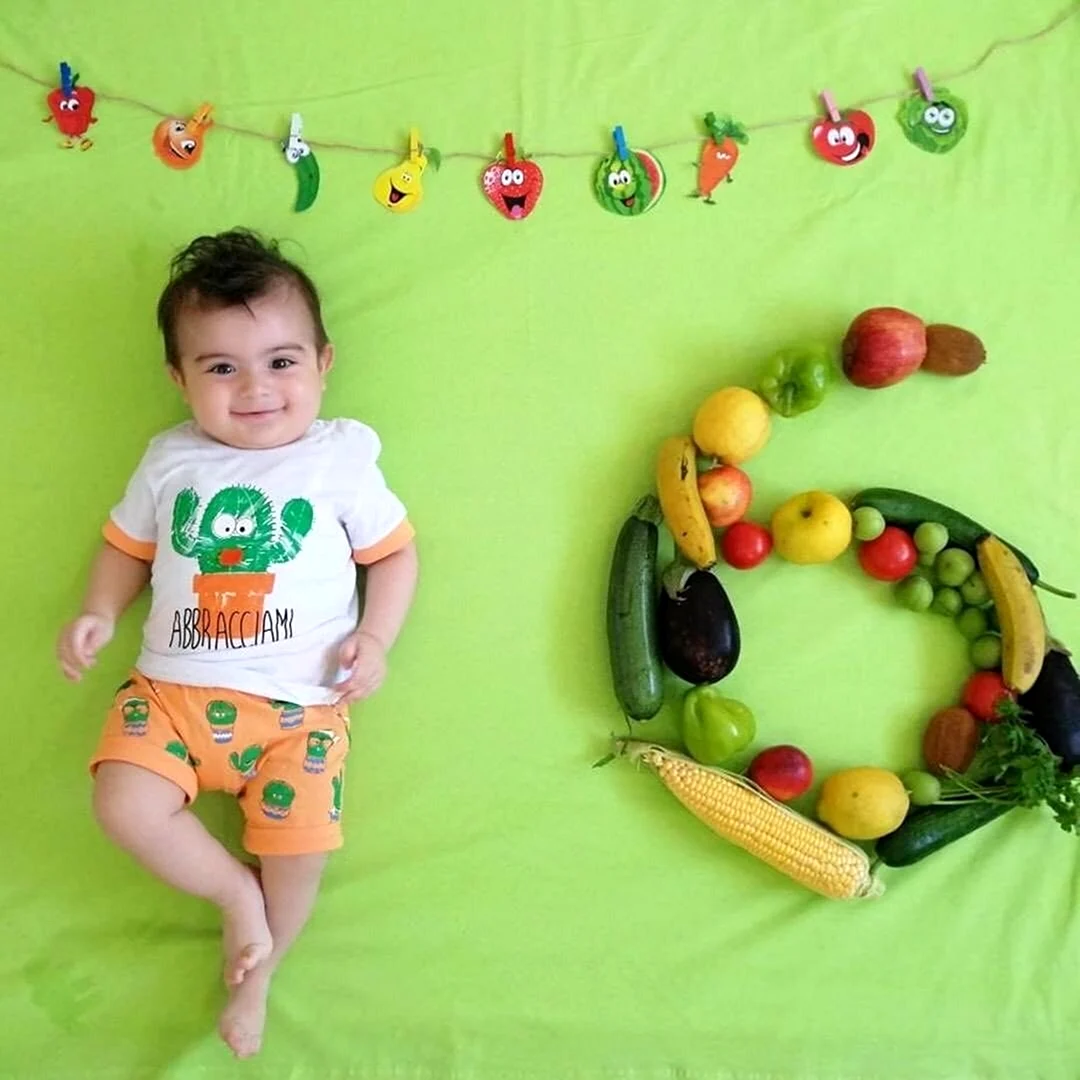 Цифры из фруктов для детских фотосессий