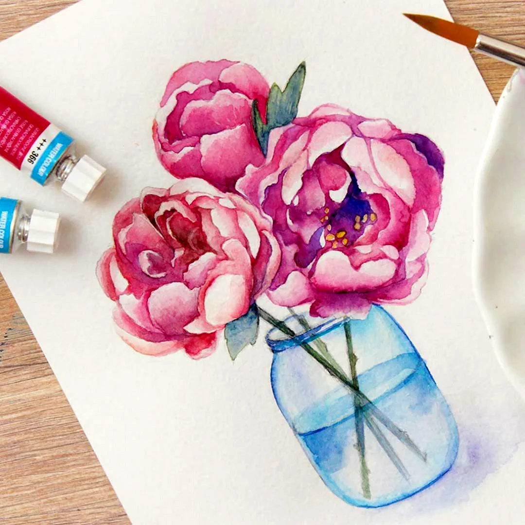 Цветы для срисовки красками