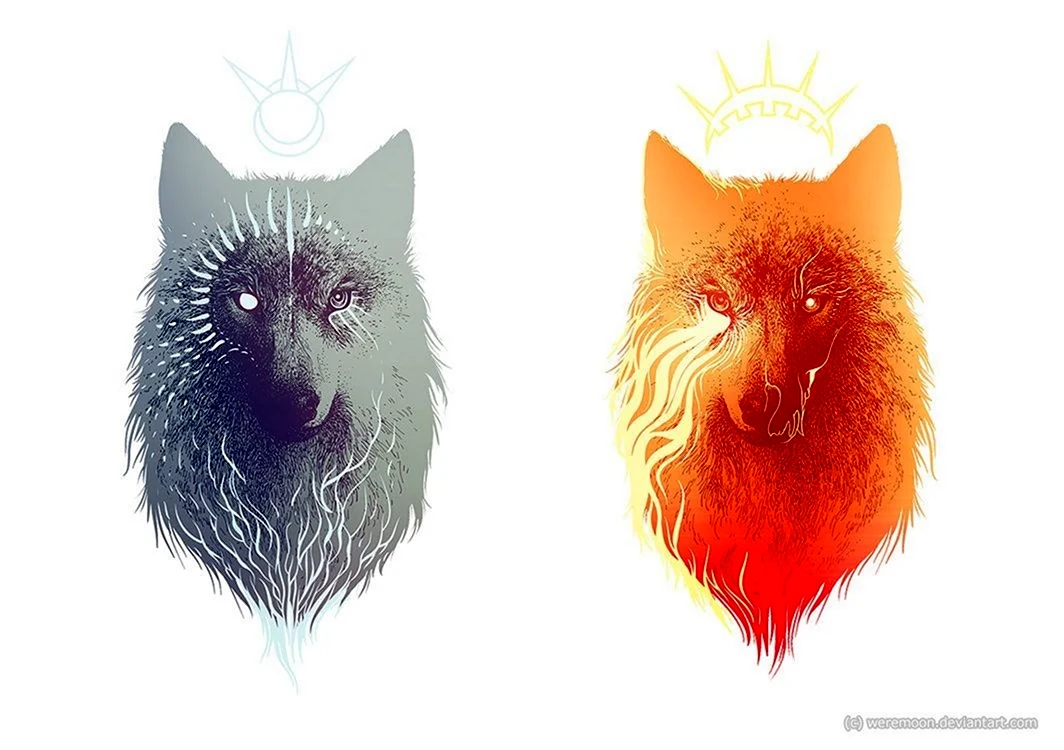 Волки Луна и солнце