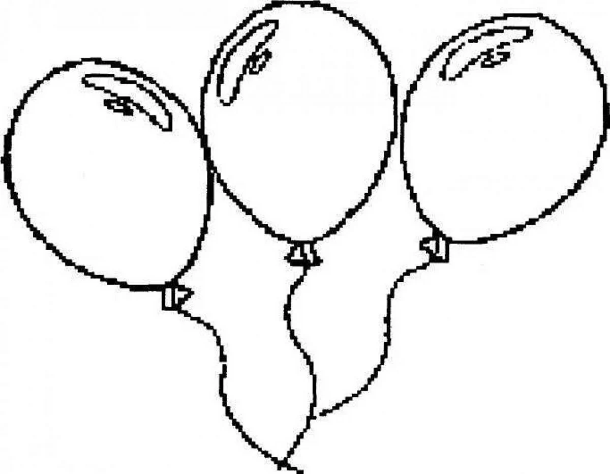 Воздушные шары раскраска для малышей