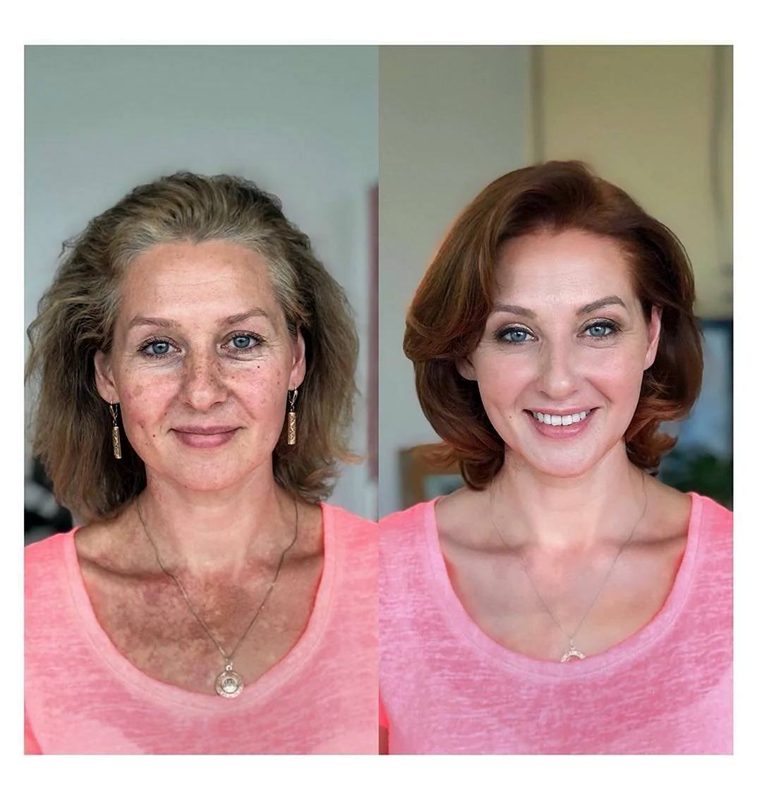 Возрастной макияж до и после