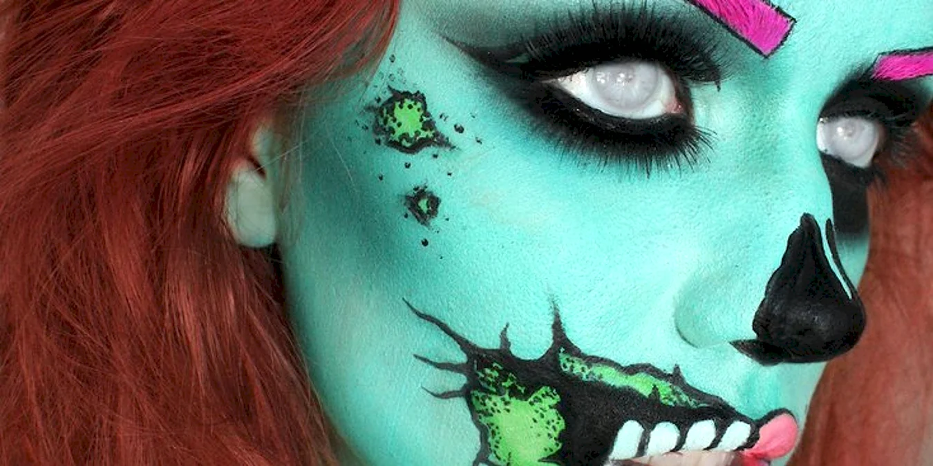 Зеленый макияж на Хэллоуин