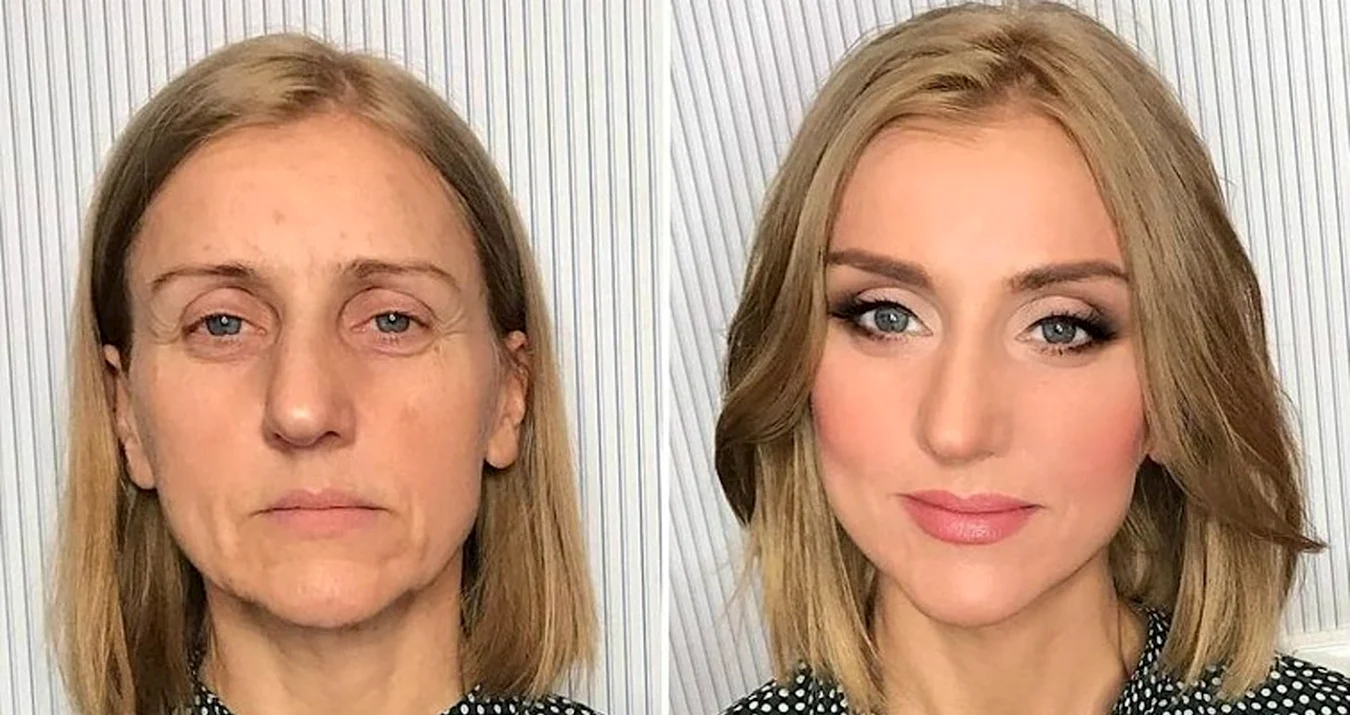 Женщина до и после
