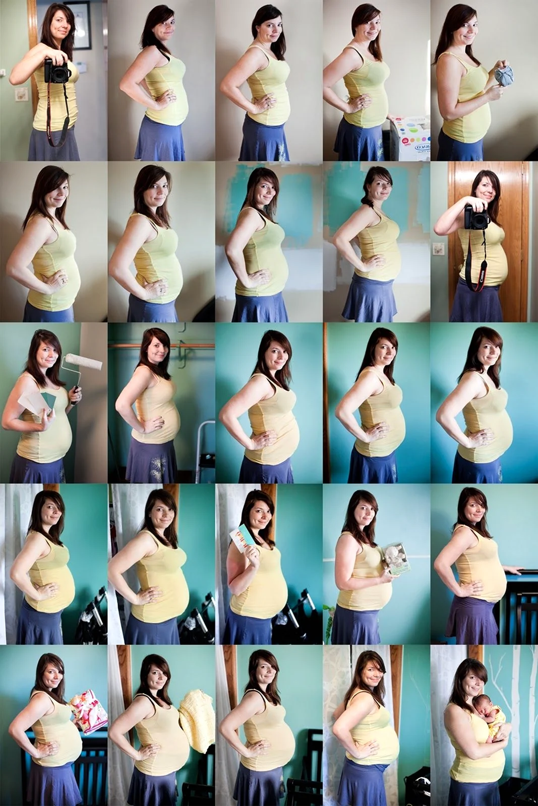 Живот беременной по месяцам