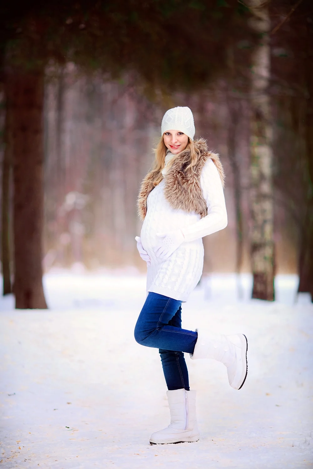 Зимняя фотосессия для беременных
